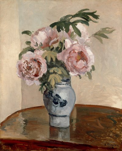 A Vase of Peonies by Camille Jacob Pissarro